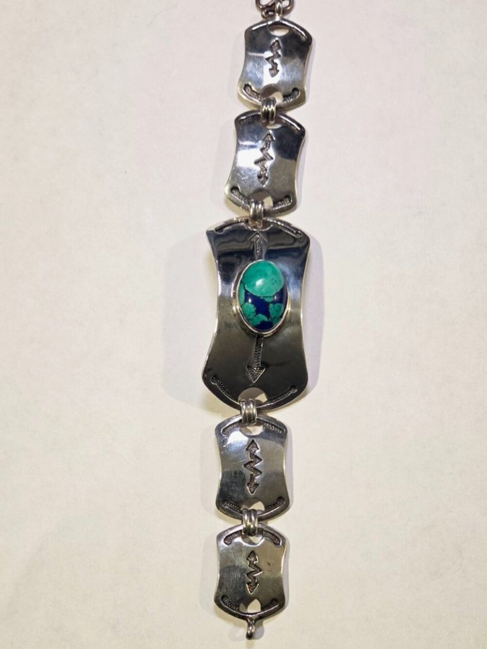 Vintage Mexican Sterling Silver Panel Link Bracelet